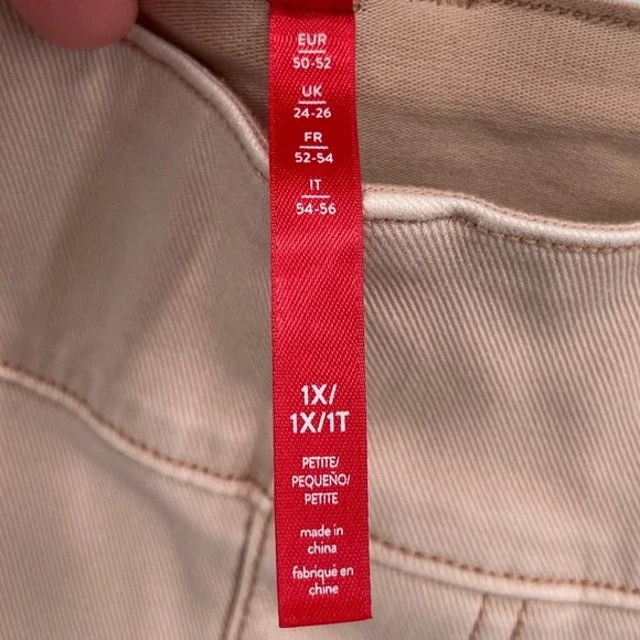 Spanx Women's Stretch Twill Cropped Wide Leg Pants Pink Blush 1X Petite - Picture 4 of 9